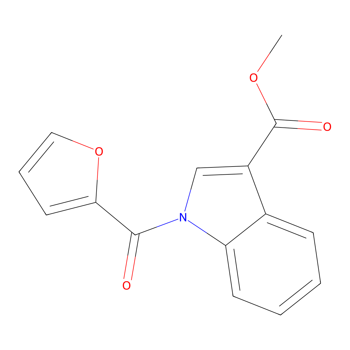 Methyl 1-(furan-2-carbonyl)-1H-indole-3-carboxylate molecular structure, CAS 401611-14-1