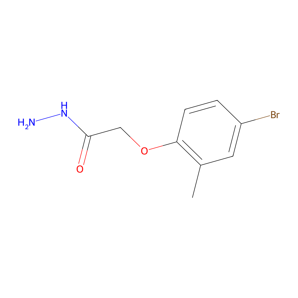 2-(4-Bromo-2-methylphenoxy)acetohydrazide molecular structure, CAS 401611-39-0