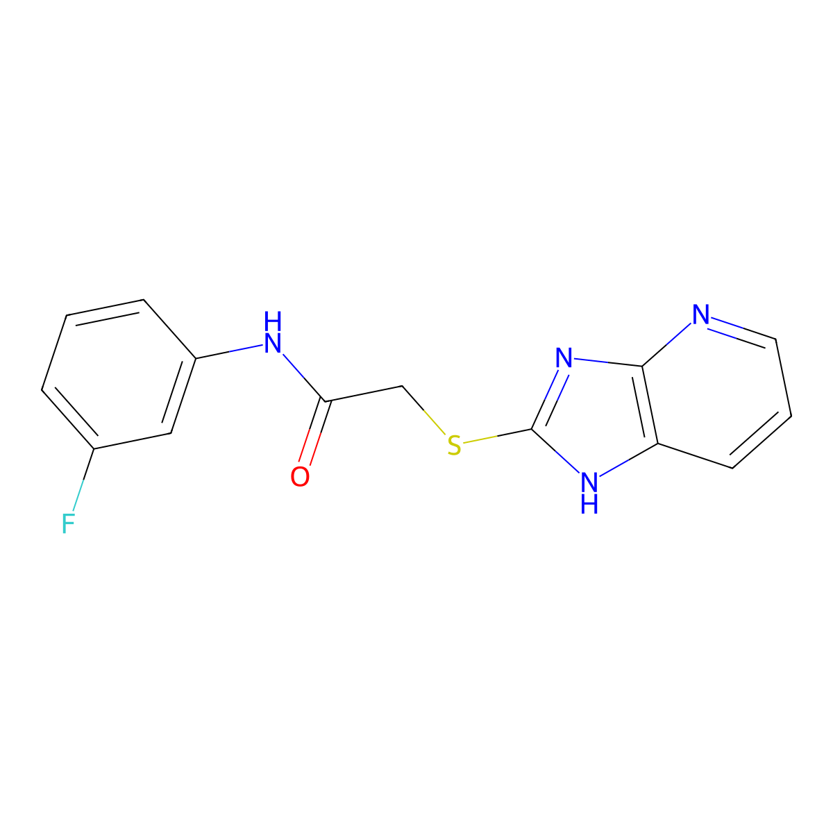 N-(3-fluorophenyl)-2-(1H-imidazo[4,5-b]pyridin-2-ylsulfanyl)acetamide molecular structure, CAS 401611-89-0