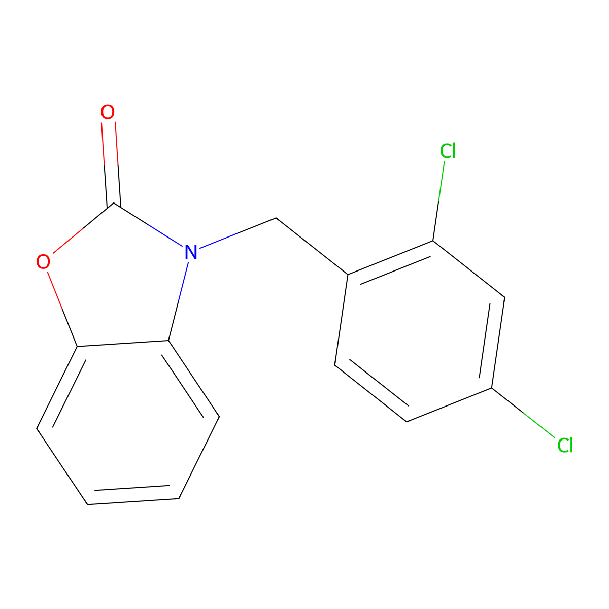 3-(2,4-dichlorobenzyl)-1,3-benzoxazol-2(3H)-one molecular structure, CAS 401612-03-1