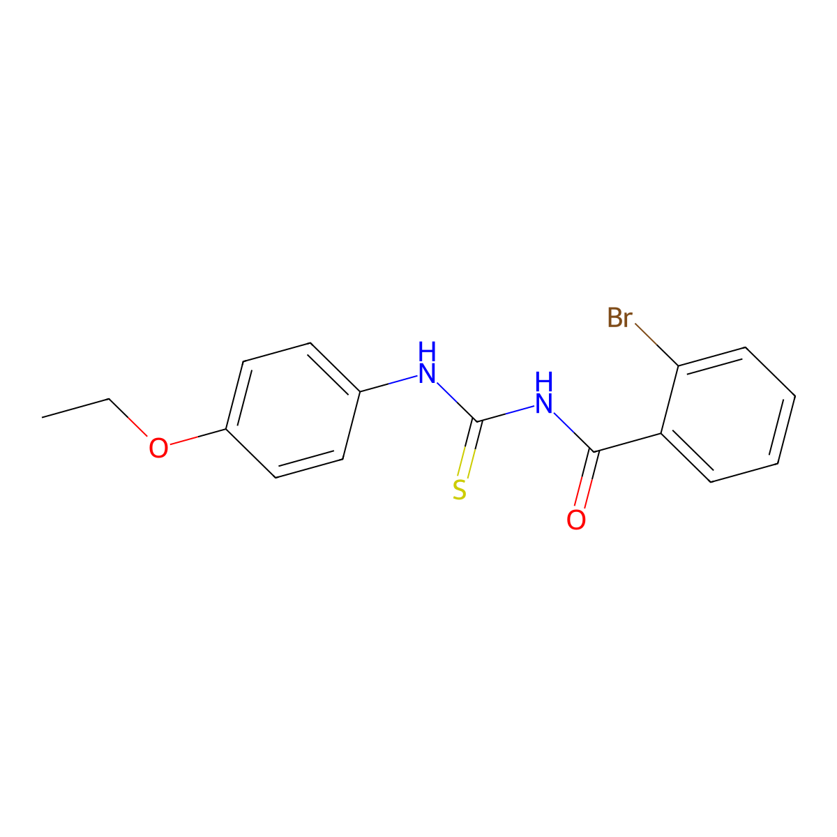 2-bromo-N-[(4-ethoxyphenyl)carbamothioyl]benzamide molecular structure, CAS 401612-42-8