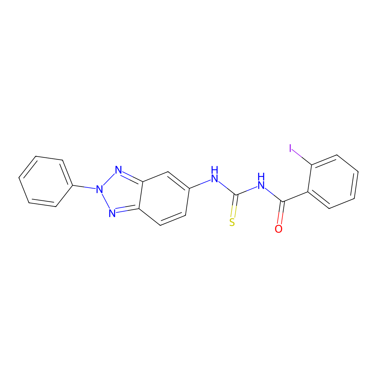 2-iodo-N-[(2-phenylbenzotriazol-5-yl)carbamothioyl]benzamide molecular structure, CAS 401612-47-3