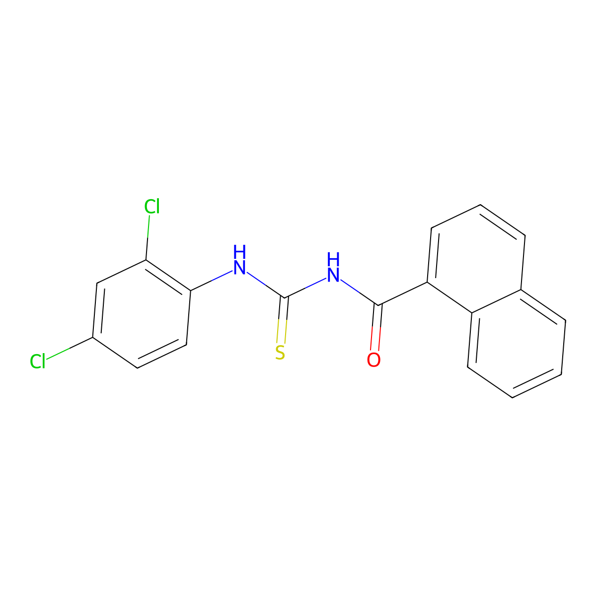 N-[(2,4-dichlorophenyl)carbamothioyl]naphthalene-1-carboxamide molecular structure, CAS 401612-52-0