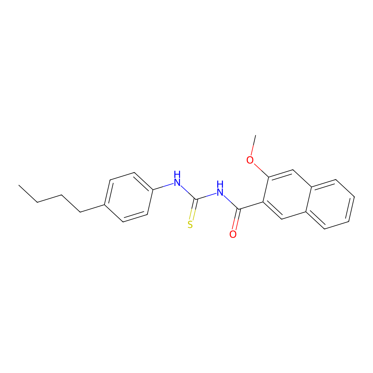 N-[(4-butylphenyl)carbamothioyl]-3-methoxynaphthalene-2-carboxamide molecular structure, CAS 401612-56-4