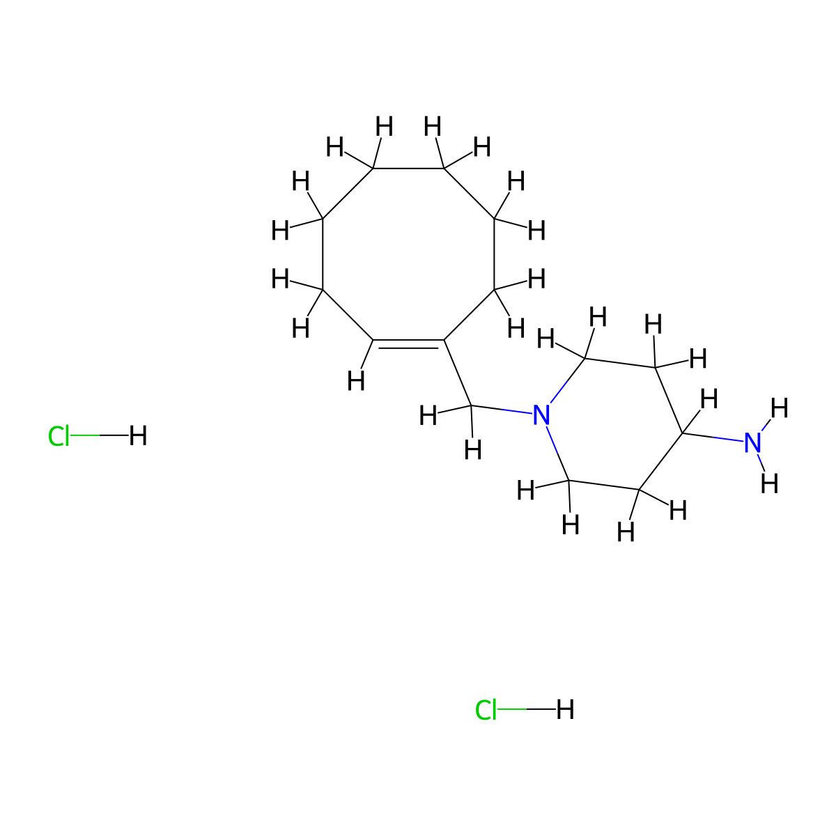 [1-((E)-1-Cyclooct-1-enyl)methyl-piperidin-4-yl]amine di hydrochloride molecular structure, CAS 401613-28-3