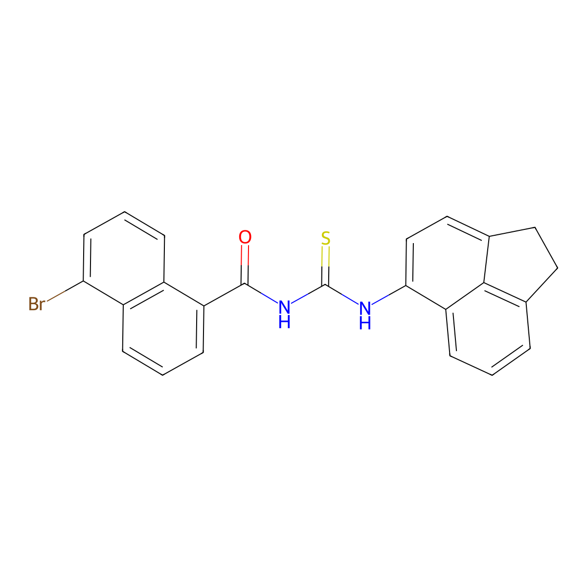 5-bromo-N-(1,2-dihydroacenaphthylen-5-ylcarbamothioyl)naphthalene-1-carboxamide molecular structure, CAS 401614-31-1