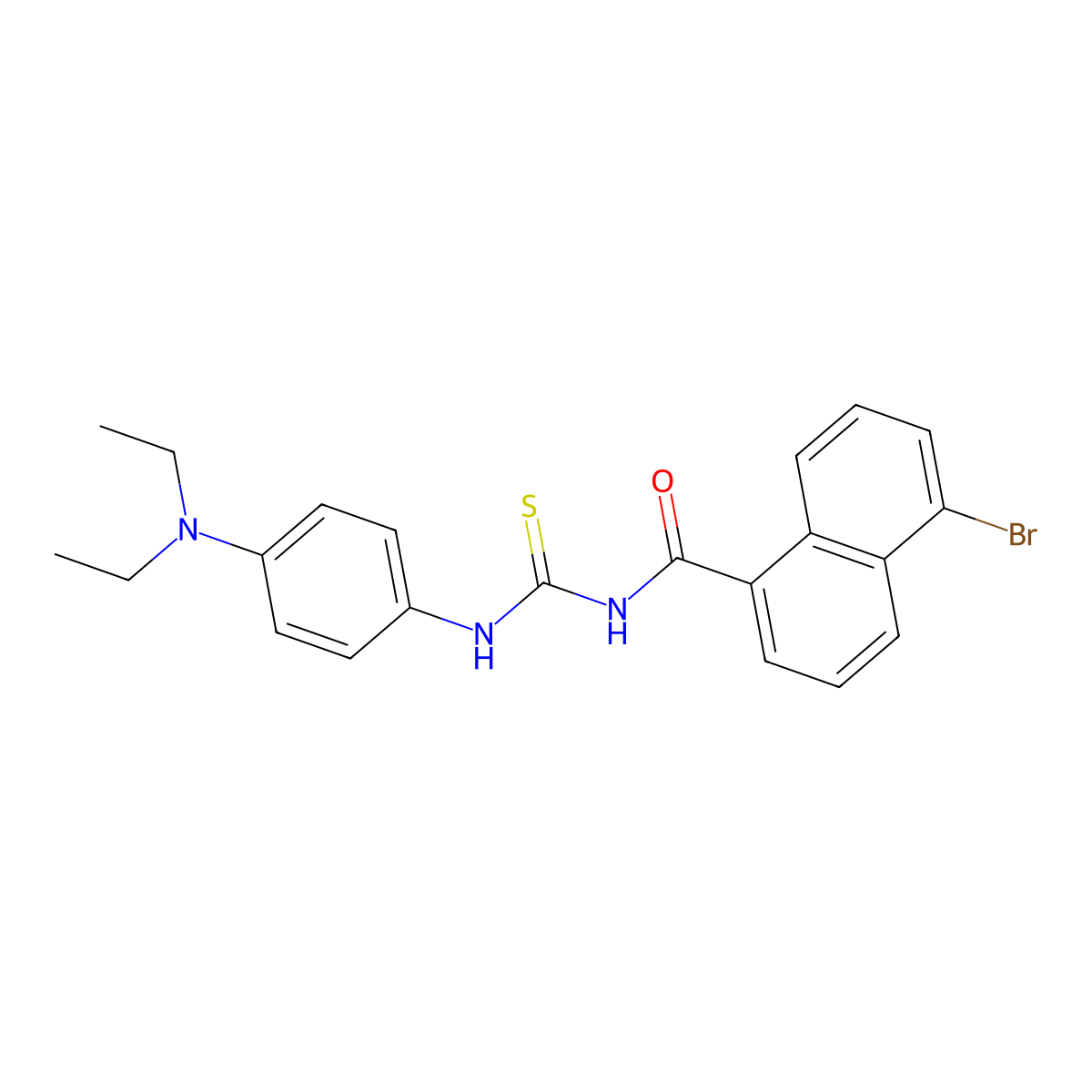 5-bromo-N-[[4-(diethylamino)phenyl]carbamothioyl]naphthalene-1-carboxamide molecular structure, CAS 401614-36-6