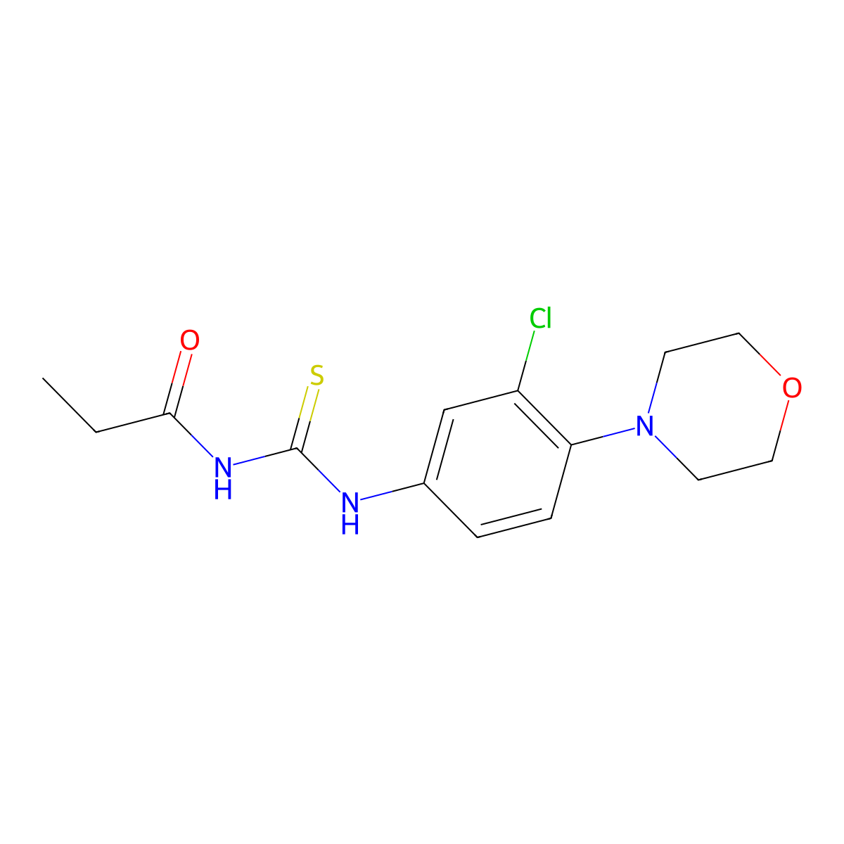 N-[(3-chloro-4-morpholin-4-ylphenyl)carbamothioyl]propanamide molecular structure, CAS 401614-56-0