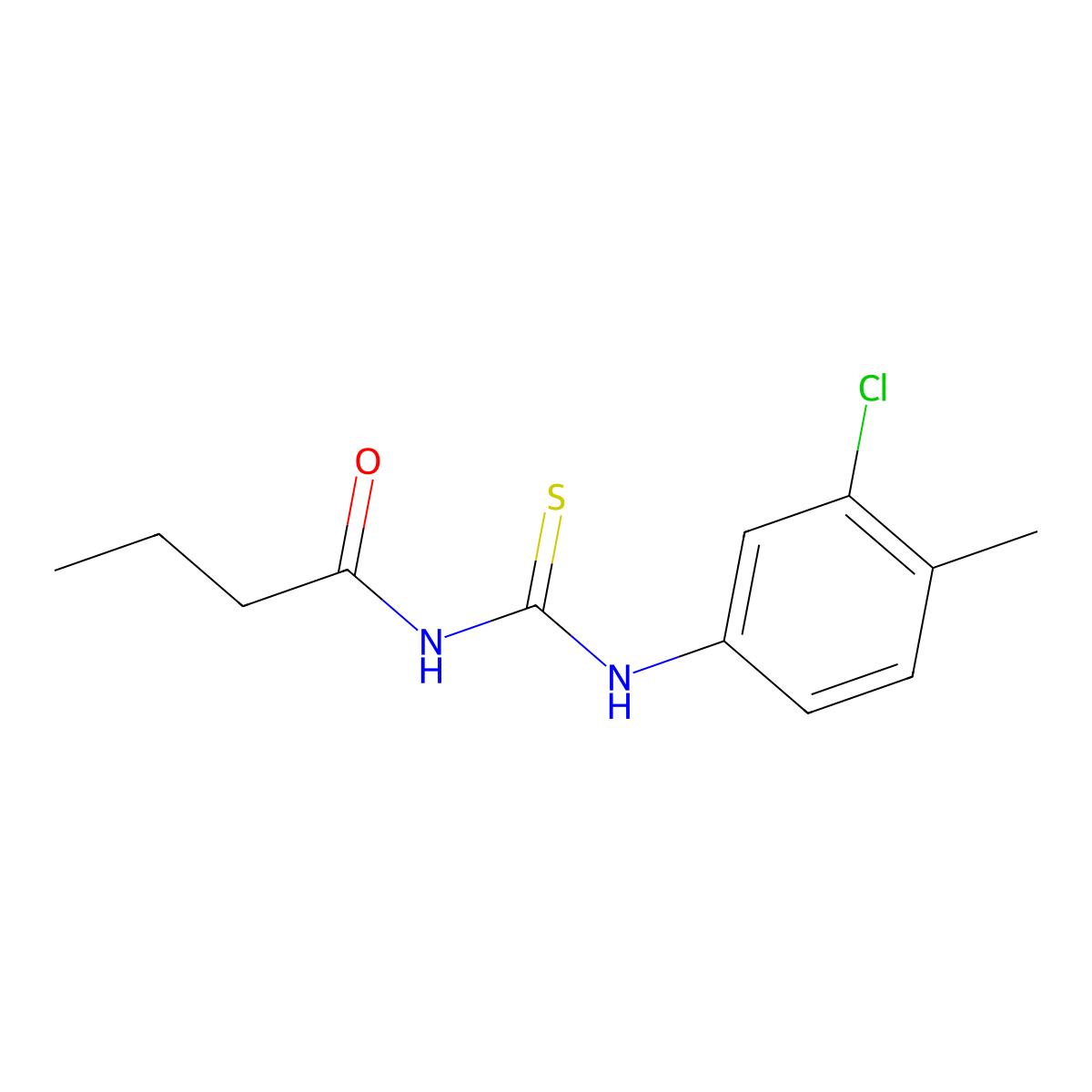N-butyryl-N'-(3-chloro-4-methylphenyl)thiourea molecular structure, CAS 401614-66-2