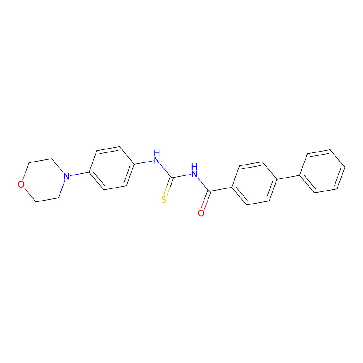 N-[(4-morpholin-4-ylphenyl)carbamothioyl]-4-phenylbenzamide molecular structure, CAS 401614-99-1