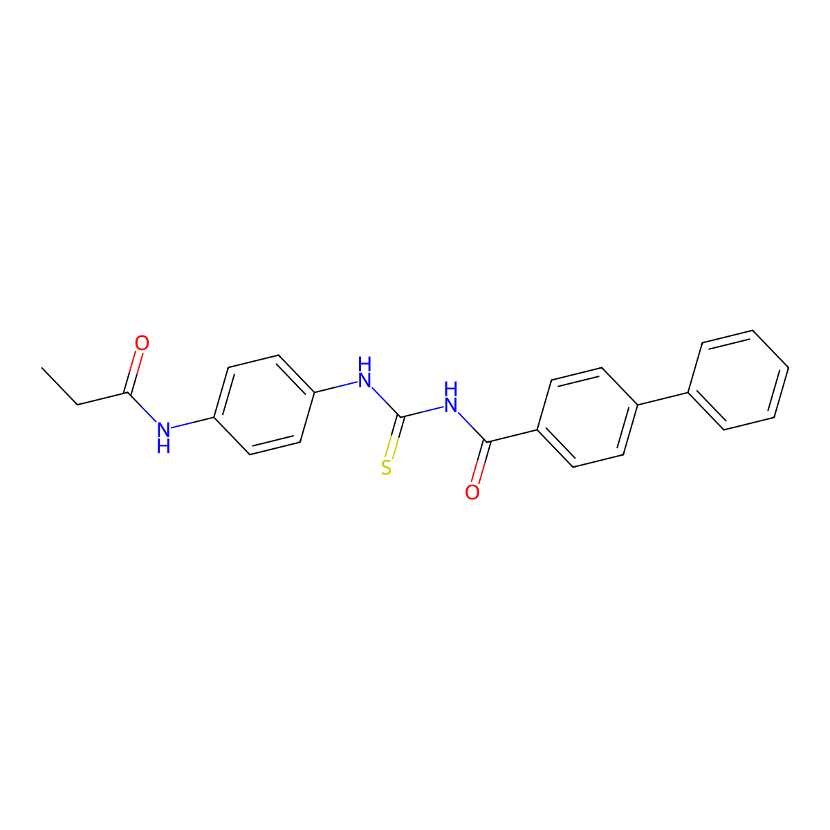 4-phenyl-N-[[4-(propanoylamino)phenyl]carbamothioyl]benzamide molecular structure, CAS 401615-07-4
