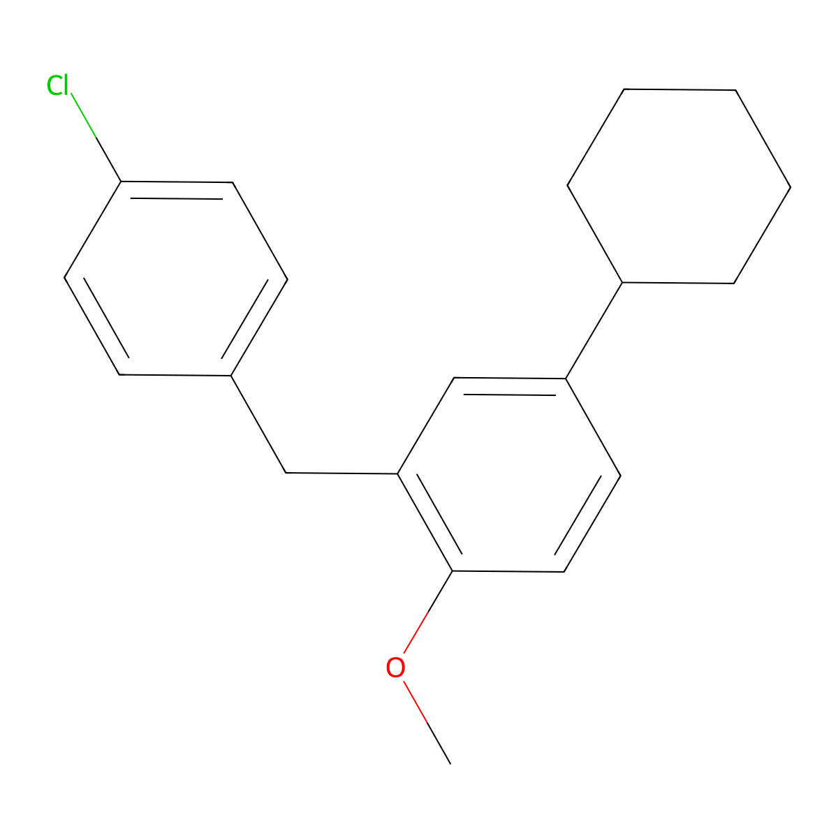 2-(4-Chlorobenzyl)-4-cyclohexyl-1-methoxybenzene molecular structure, CAS 401615-73-4