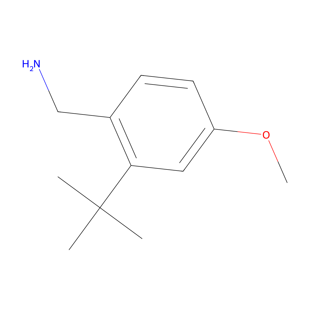 (2-Tert-butyl-4-methoxyphenyl)methanamine molecular structure, CAS 401615-92-7