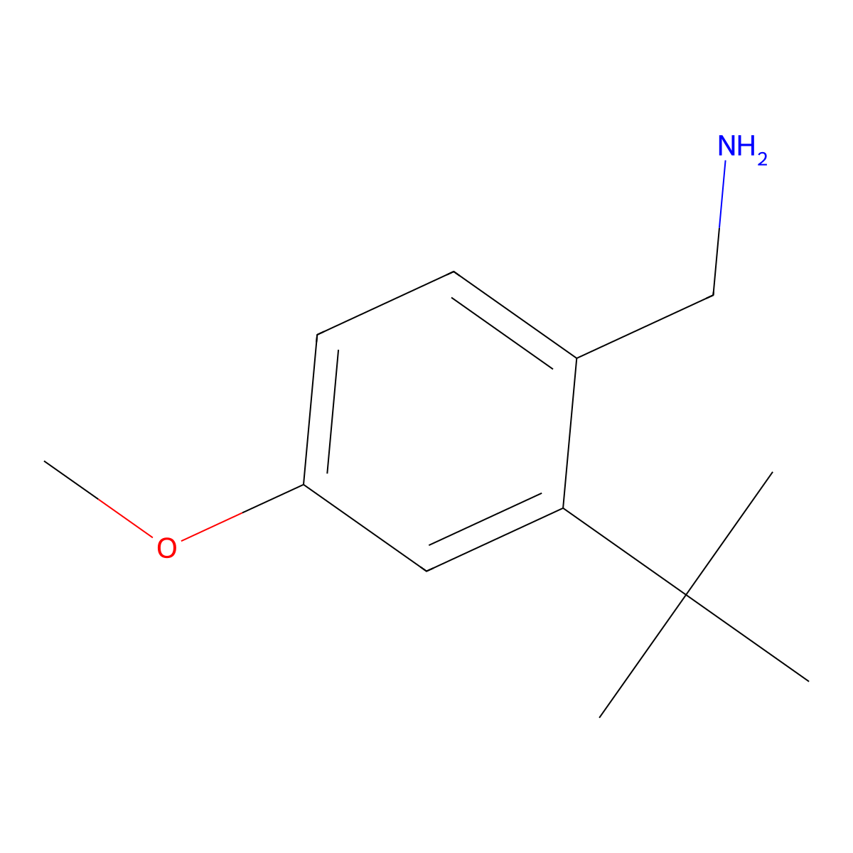 (2-Tert-butyl-4-methoxyphenyl)methanamine molecular structure, CAS 401615-92-7