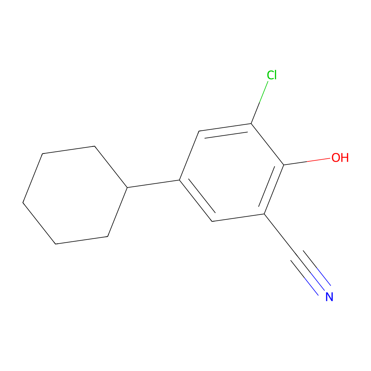 3-Chloro-5-cyclohexyl-2-hydroxybenzonitrile molecular structure, CAS 401615-96-1