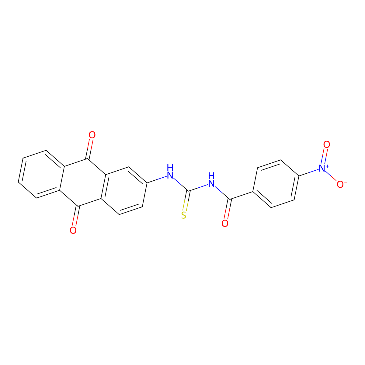 N-[(9,10-dioxoanthracen-2-yl)carbamothioyl]-4-nitrobenzamide molecular structure, CAS 401616-77-1