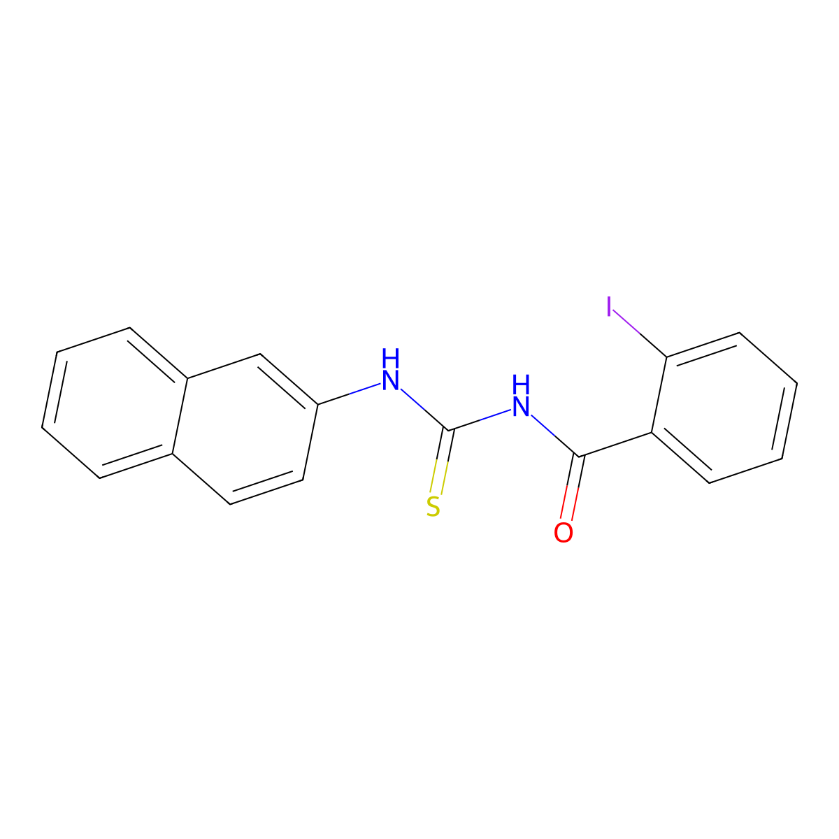 2-iodo-N-(naphthalen-2-ylcarbamothioyl)benzamide molecular structure, CAS 401617-58-1