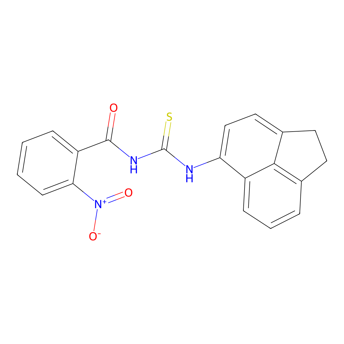 N-(1,2-dihydroacenaphthylen-5-ylcarbamothioyl)-2-nitrobenzamide molecular structure, CAS 401618-68-6