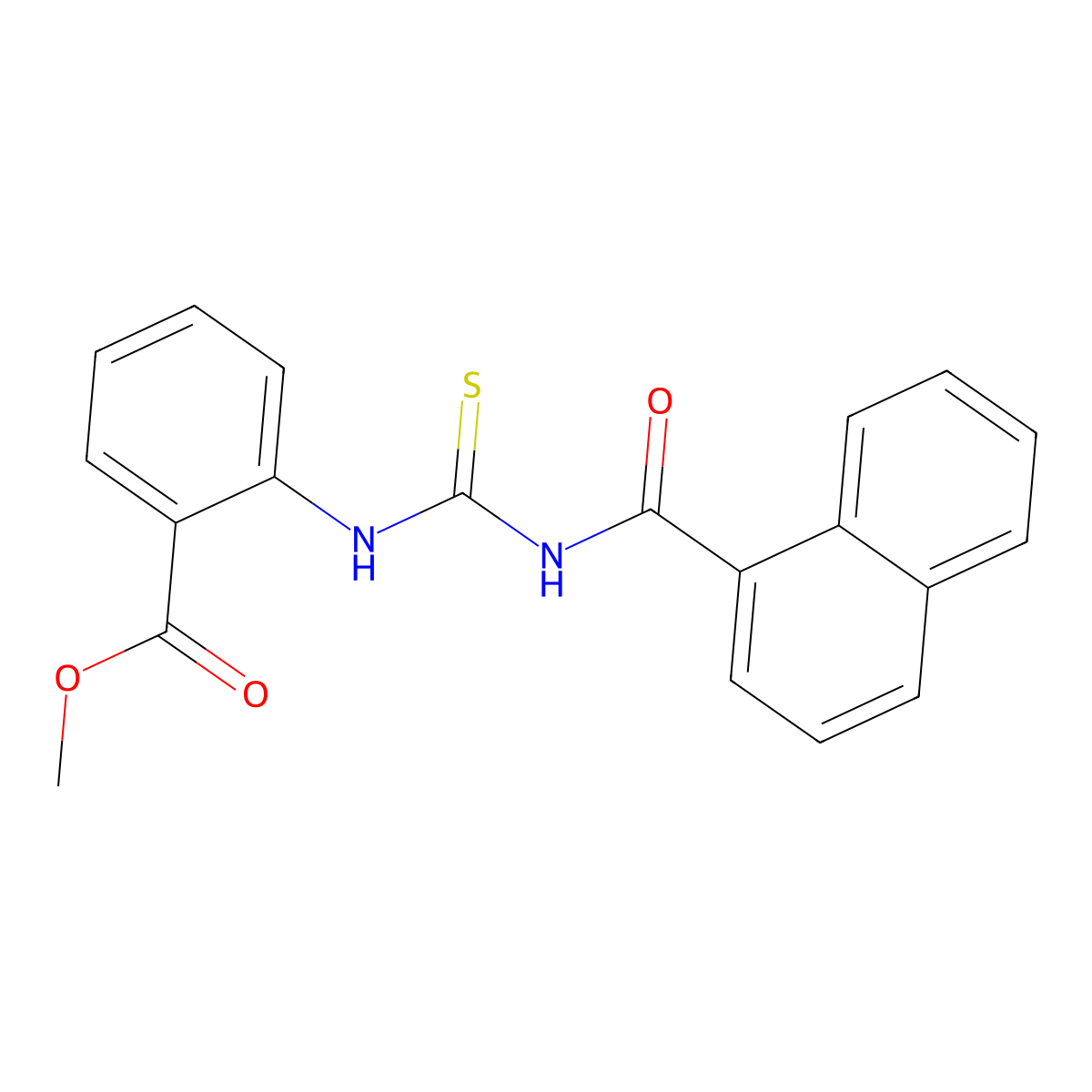 Methyl 2-{[(1-naphthoylamino)carbonothioyl]amino}benzoate molecular structure, CAS 401619-95-2