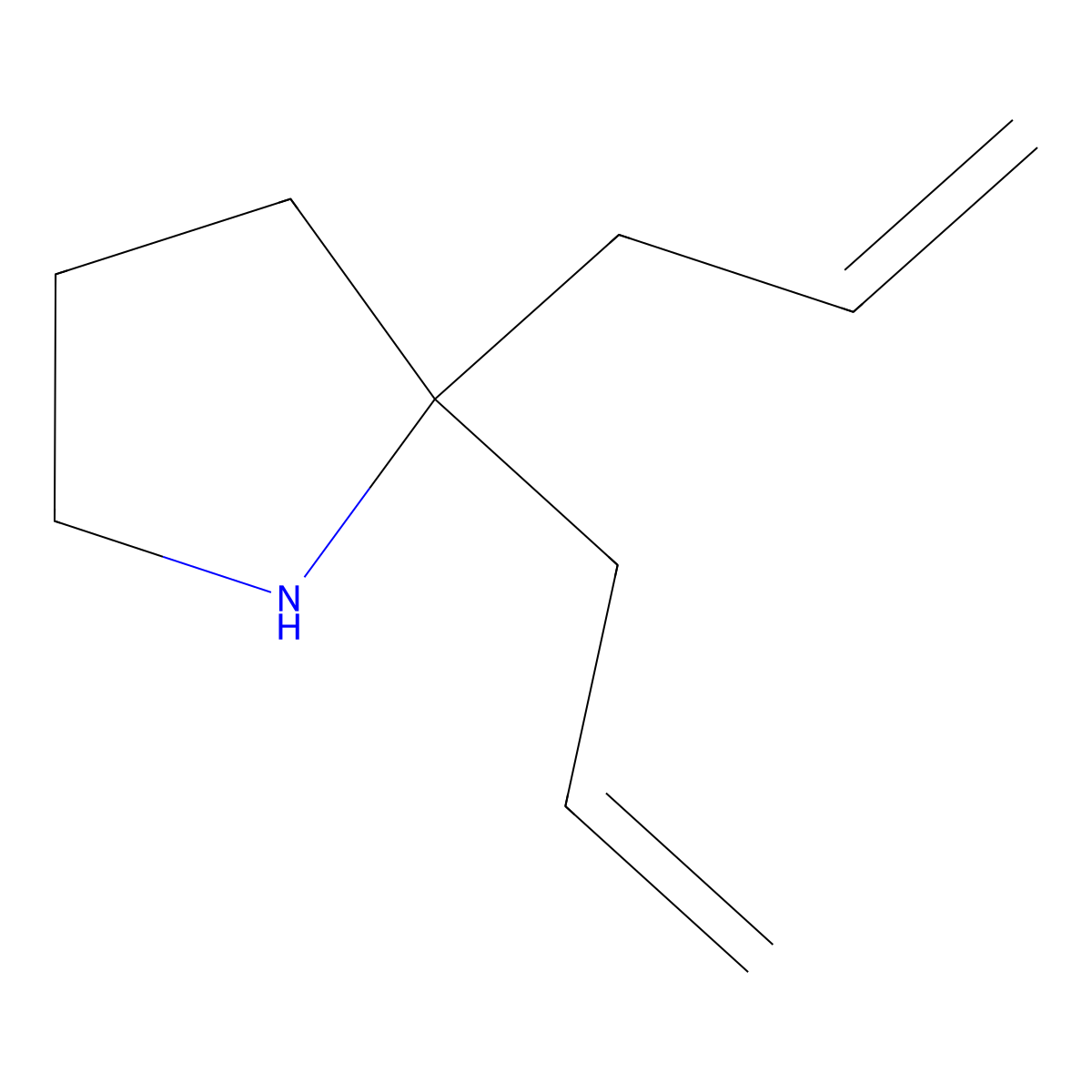 2,2-Diallylpyrrolidine molecular structure, CAS 40162-97-8