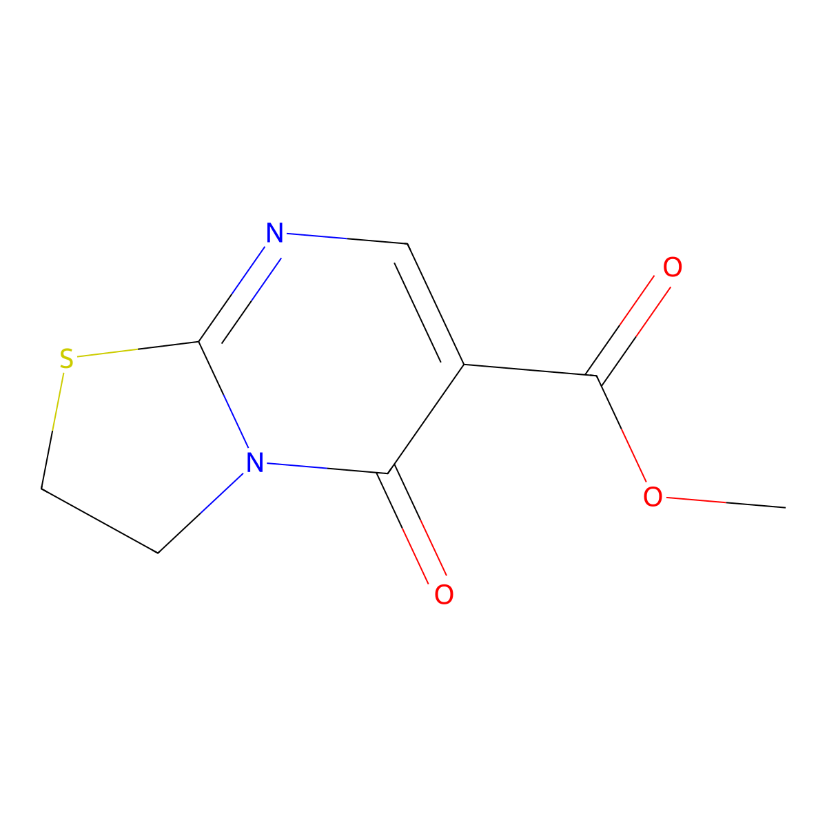 methyl 5-oxo-2,3-dihydro-5H-[1,3]thiazolo[3,2-a]pyrimidine-6-carboxylate molecular structure, CAS 401620-84-6