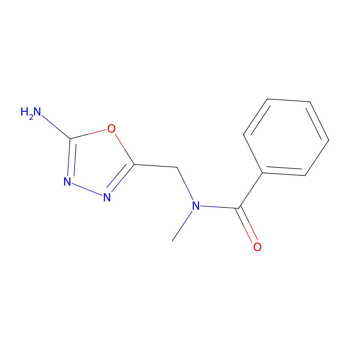 N-[(5-amino-1,3,4-oxadiazol-2-yl)methyl]-N-methylbenzamide molecular structure, CAS 401623-14-1