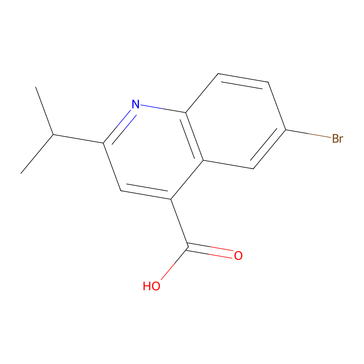 6-Bromo-2-isopropylquinoline-4-carboxylic acid molecular structure, CAS 401624-46-2