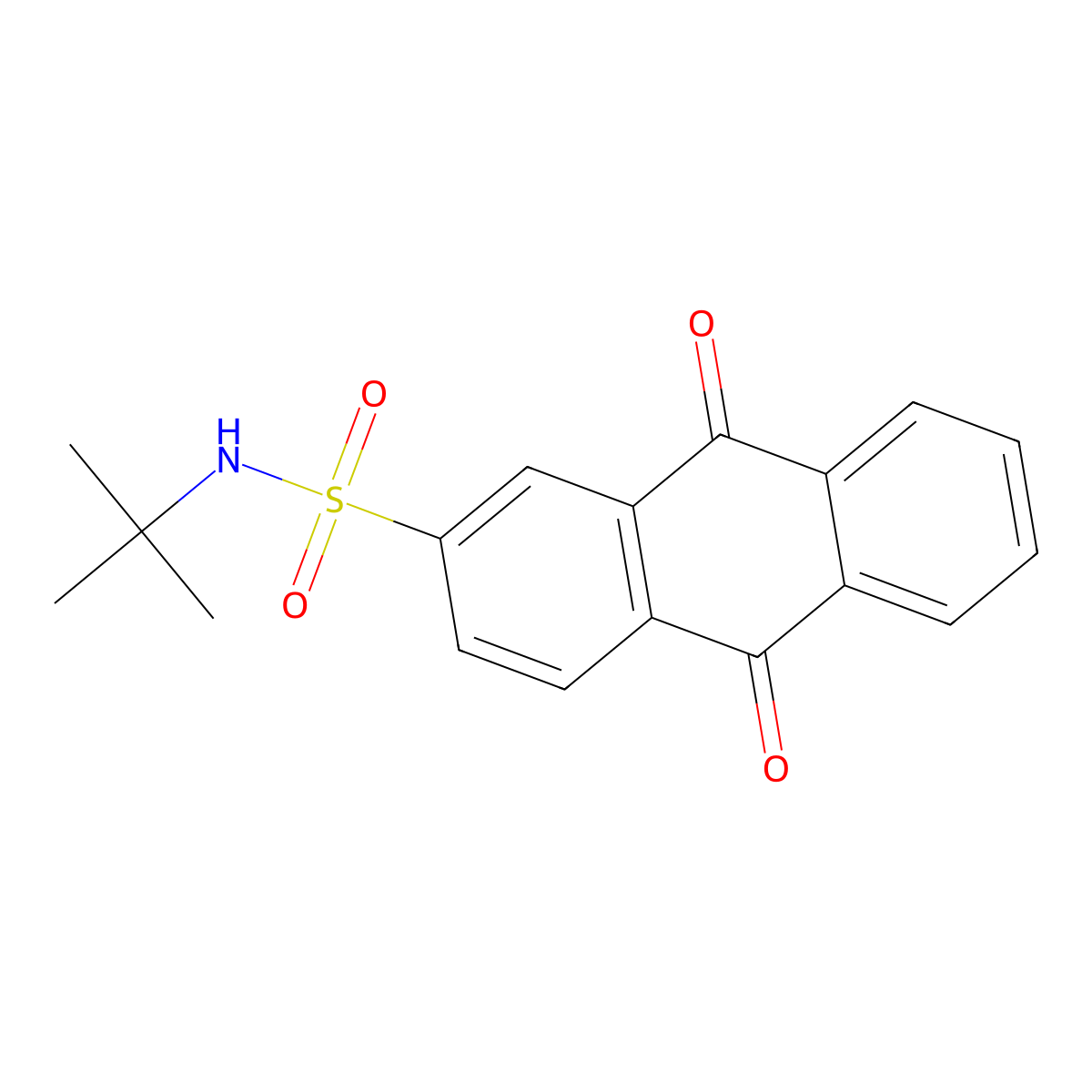 N-tert-butyl-9,10-dioxoanthracene-2-sulfonamide molecular structure, CAS 401629-49-0