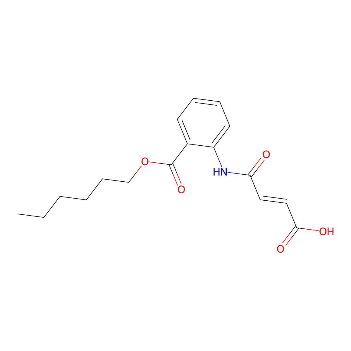(2Z)-4-({2-[(hexyloxy)carbonyl]phenyl}amino)-4-oxobut-2-enoic acid molecular structure, CAS 401629-51-4