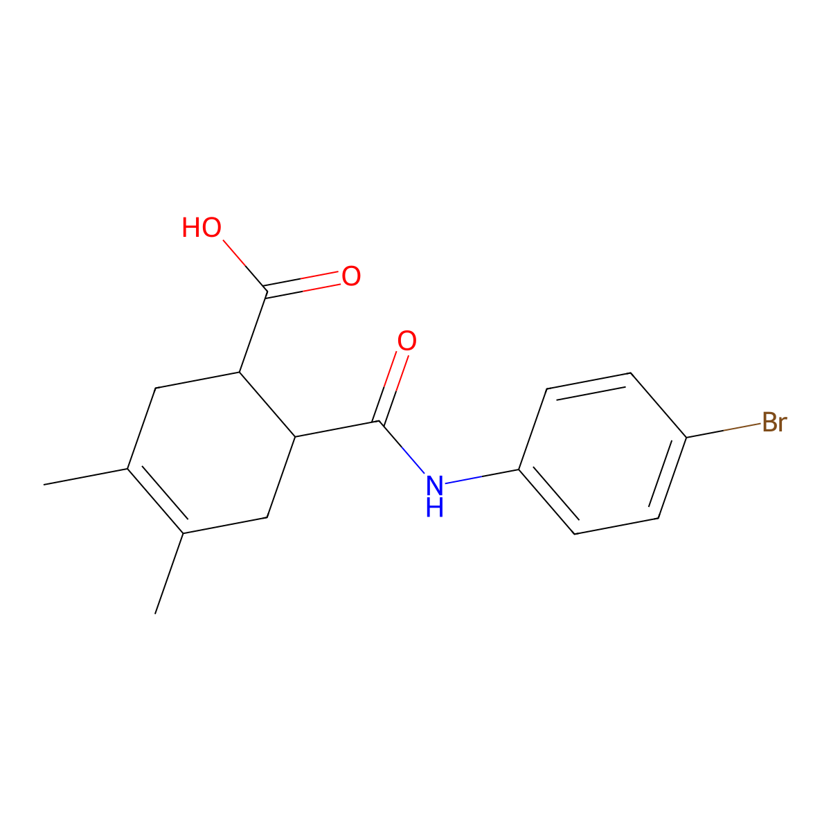 6-[(4-Bromoanilino)carbonyl]-3,4-dimethyl-3-cyclohexene-1-carboxylic acid molecular structure, CAS 401629-61-6