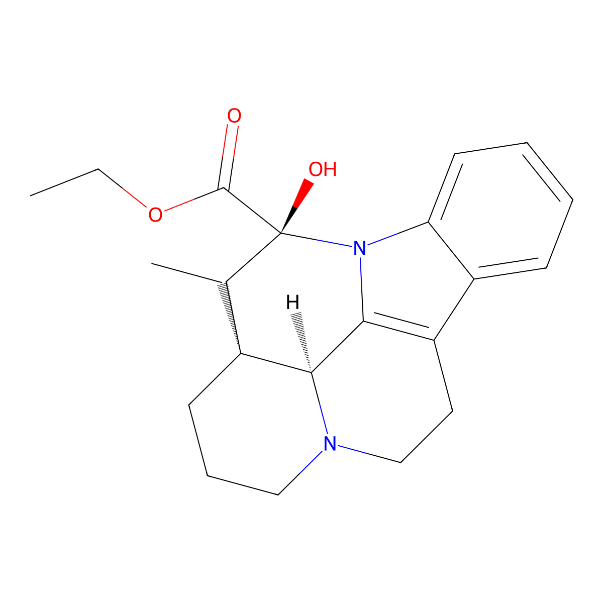 Ethyl vincaminate molecular structure, CAS 40163-56-2