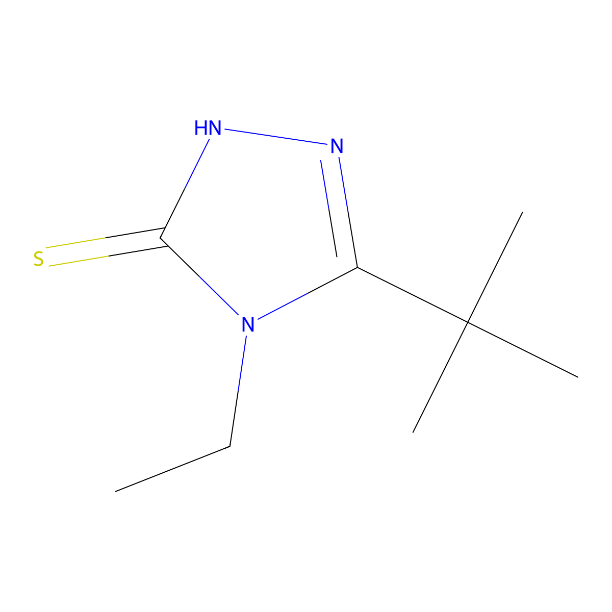 5-tert-butyl-4-ethyl-4H-1,2,4-triazole-3-thiol molecular structure, CAS 401630-14-6