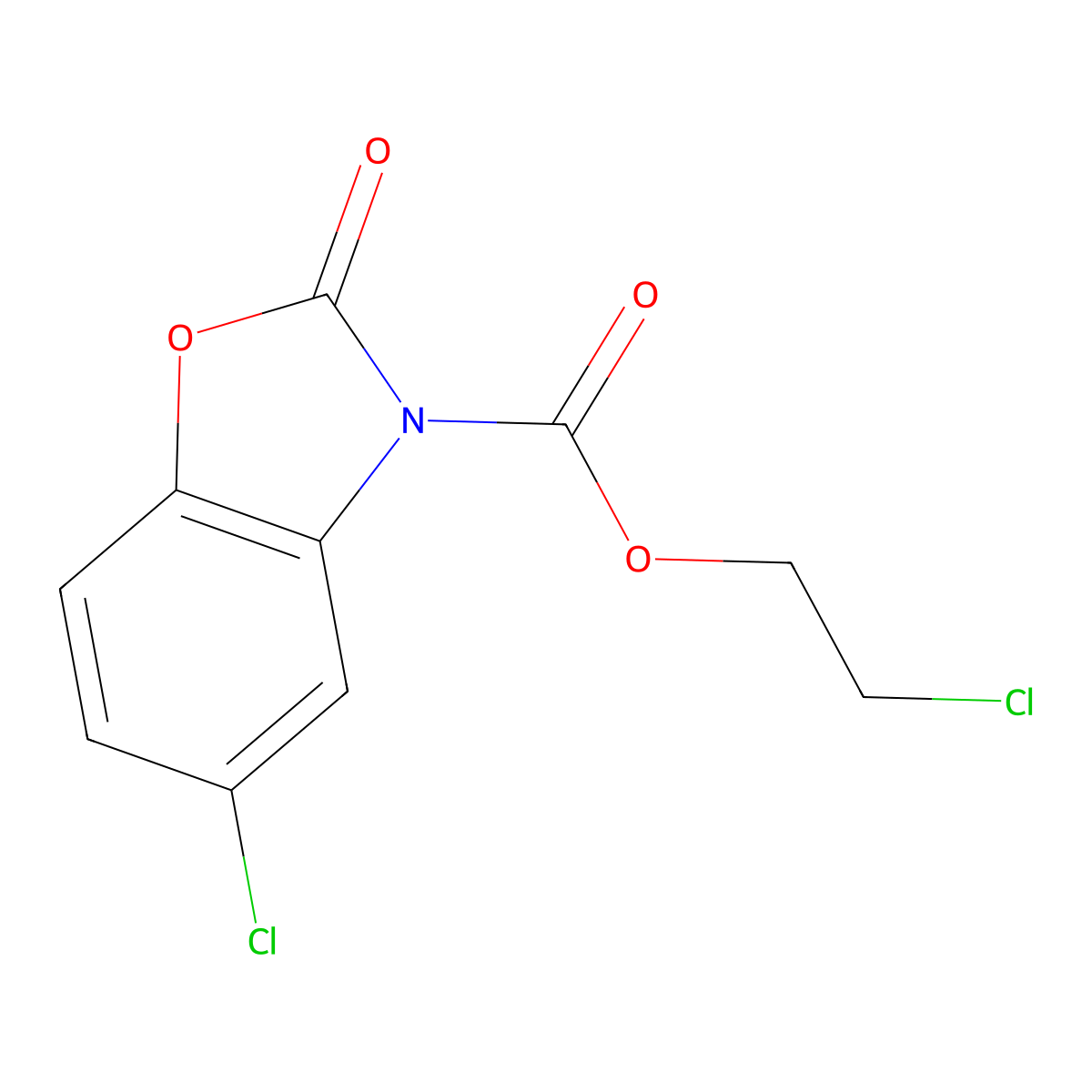 2-Chloroethyl 5-chloro-2-oxo-1,3-benzoxazole-3-carboxylate molecular structure, CAS 401630-99-7