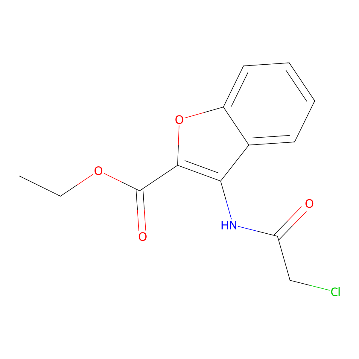 Ethyl 3-[(chloroacetyl)amino]-1-benzofuran-2-carboxylate molecular structure, CAS 401631-63-8