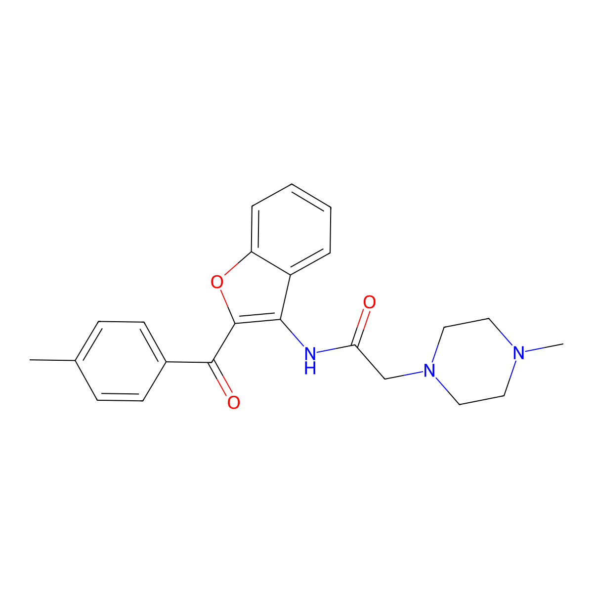 N-[2-(4-methylbenzoyl)-1-benzofuran-3-yl]-2-(4-methylpiperazin-1-yl)acetamide molecular structure, CAS 401631-78-5