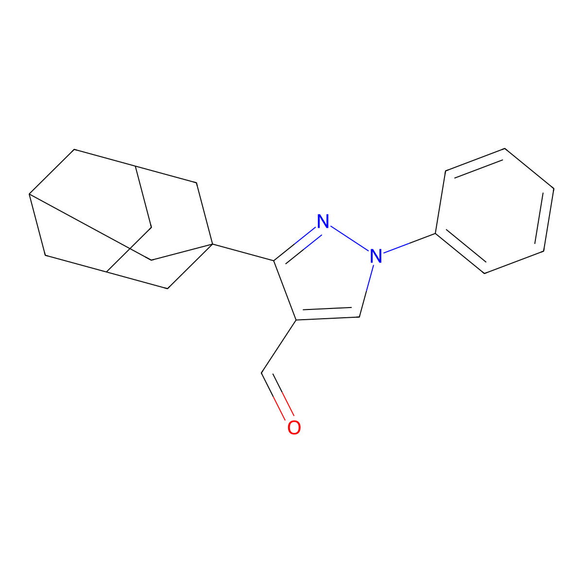1-Phenyl-3-tricyclo(3.3.1.13,7)dec-1-yl-1H-pyrazole-4-carboxaldehyde molecular structure, CAS 401632-70-0