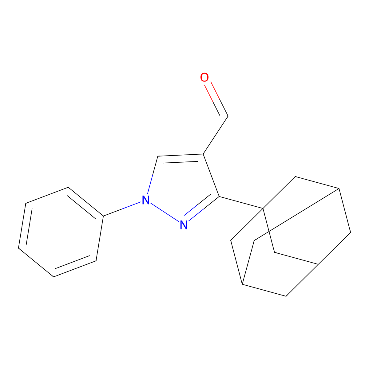 1-Phenyl-3-tricyclo(3.3.1.13,7)dec-1-yl-1H-pyrazole-4-carboxaldehyde molecular structure, CAS 401632-70-0