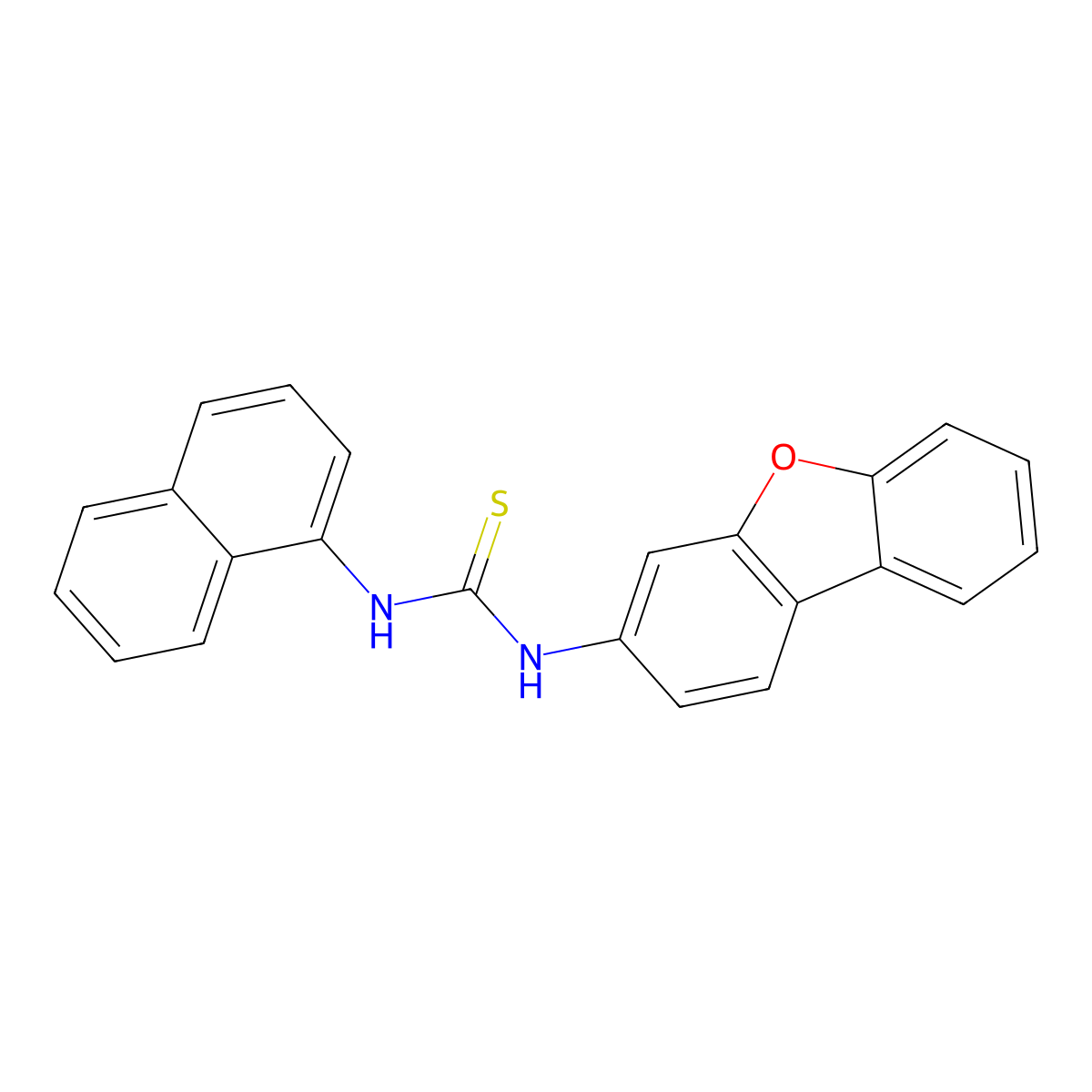 1-Dibenzofuran-3-yl-3-naphthalen-1-ylthiourea molecular structure, CAS 401635-30-1
