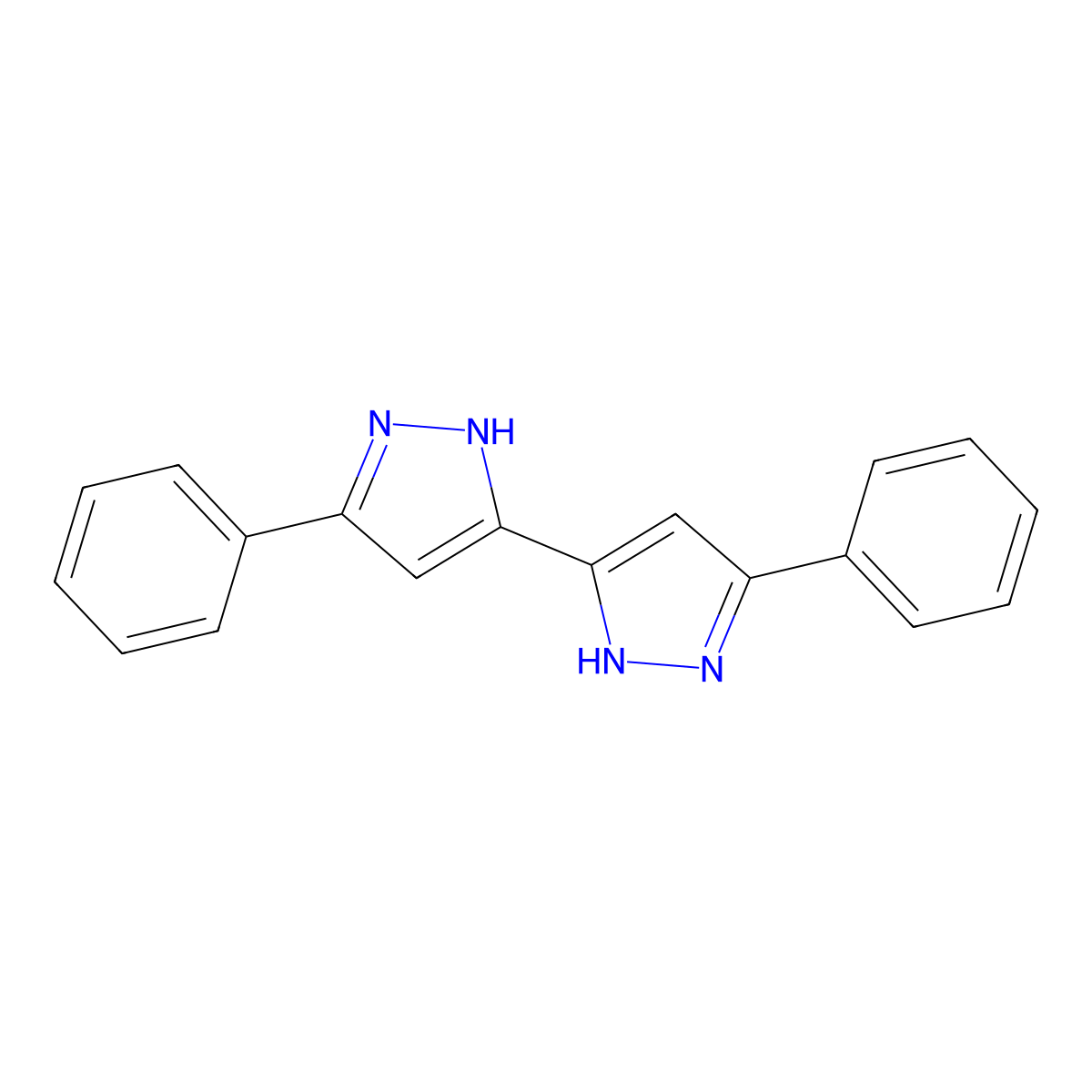 3-Phenyl-5-(5-phenyl-1h-pyrazol-3-yl)-1h-pyrazole molecular structure, CAS 401635-87-8