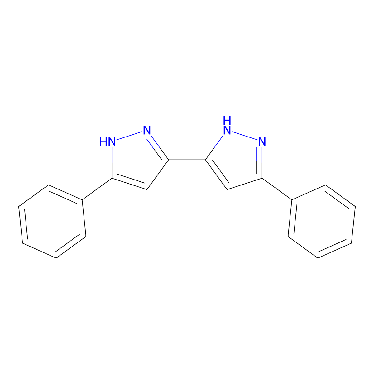 3-Phenyl-5-(5-phenyl-1h-pyrazol-3-yl)-1h-pyrazole molecular structure, CAS 401635-87-8