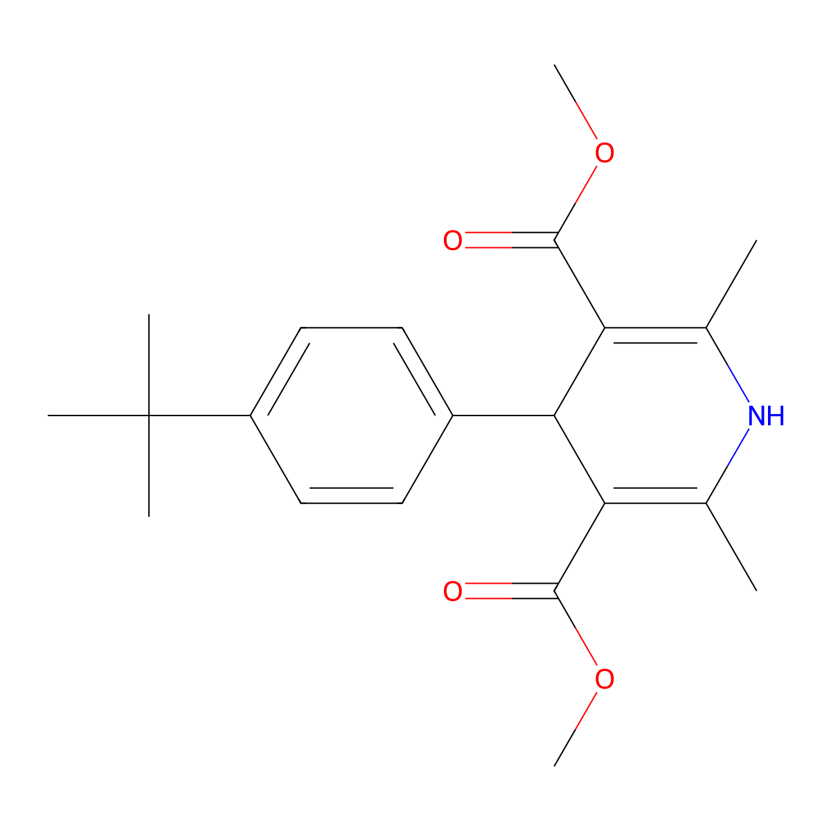 Dimethyl 4-(4-tert-butyl-PH)-2,6-dimethyl-1,4-dihydro-3,5-pyridinedicarboxylate molecular structure, CAS 401636-24-6