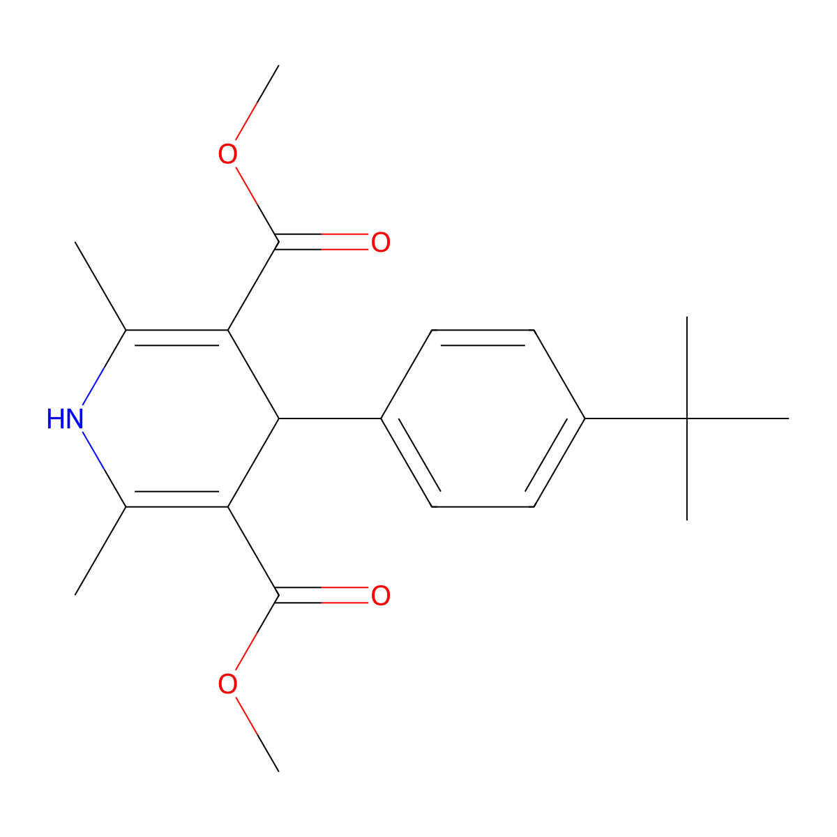 Dimethyl 4-(4-tert-butyl-PH)-2,6-dimethyl-1,4-dihydro-3,5-pyridinedicarboxylate molecular structure, CAS 401636-24-6