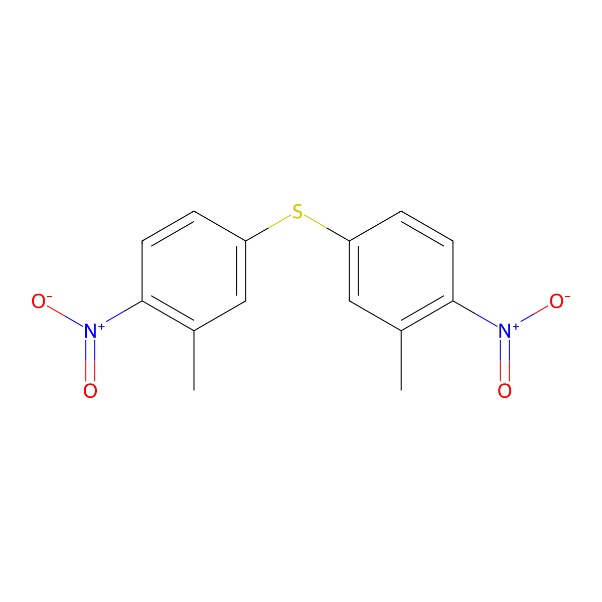 Bis(3-methyl-4-nitrophenyl) sulfide molecular structure, CAS 401636-45-1