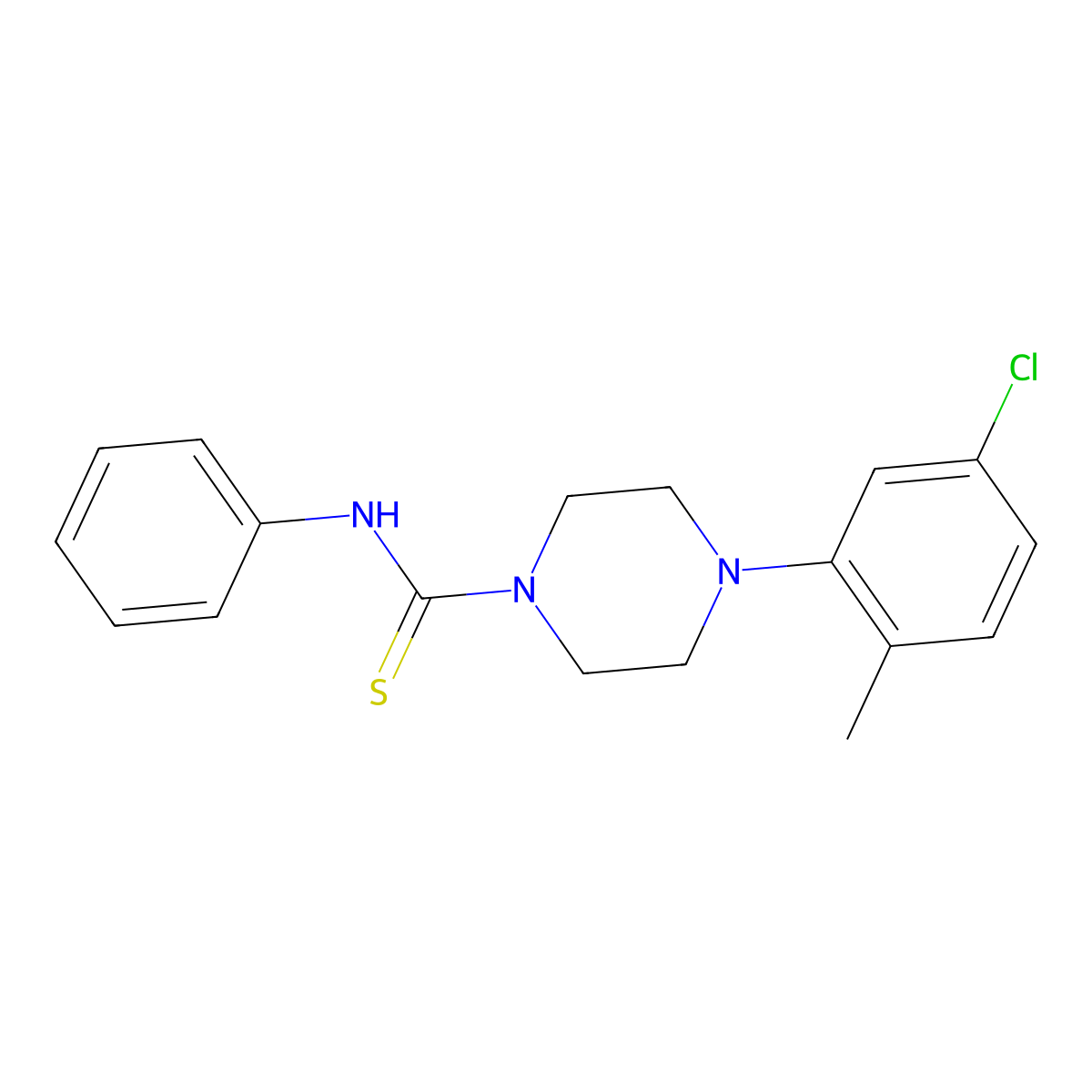 4-(5-chloro-2-methylphenyl)-N-phenylpiperazine-1-carbothioamide molecular structure, CAS 401637-40-9