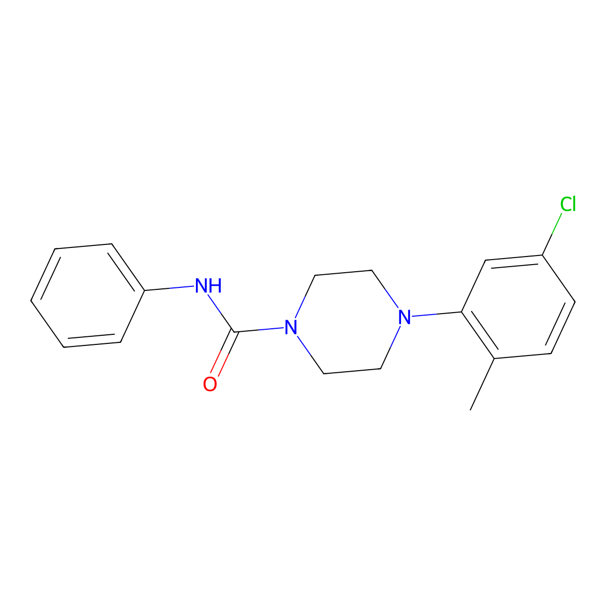 4-(5-chloro-2-methylphenyl)-N-phenylpiperazine-1-carboxamide molecular structure, CAS 401637-42-1