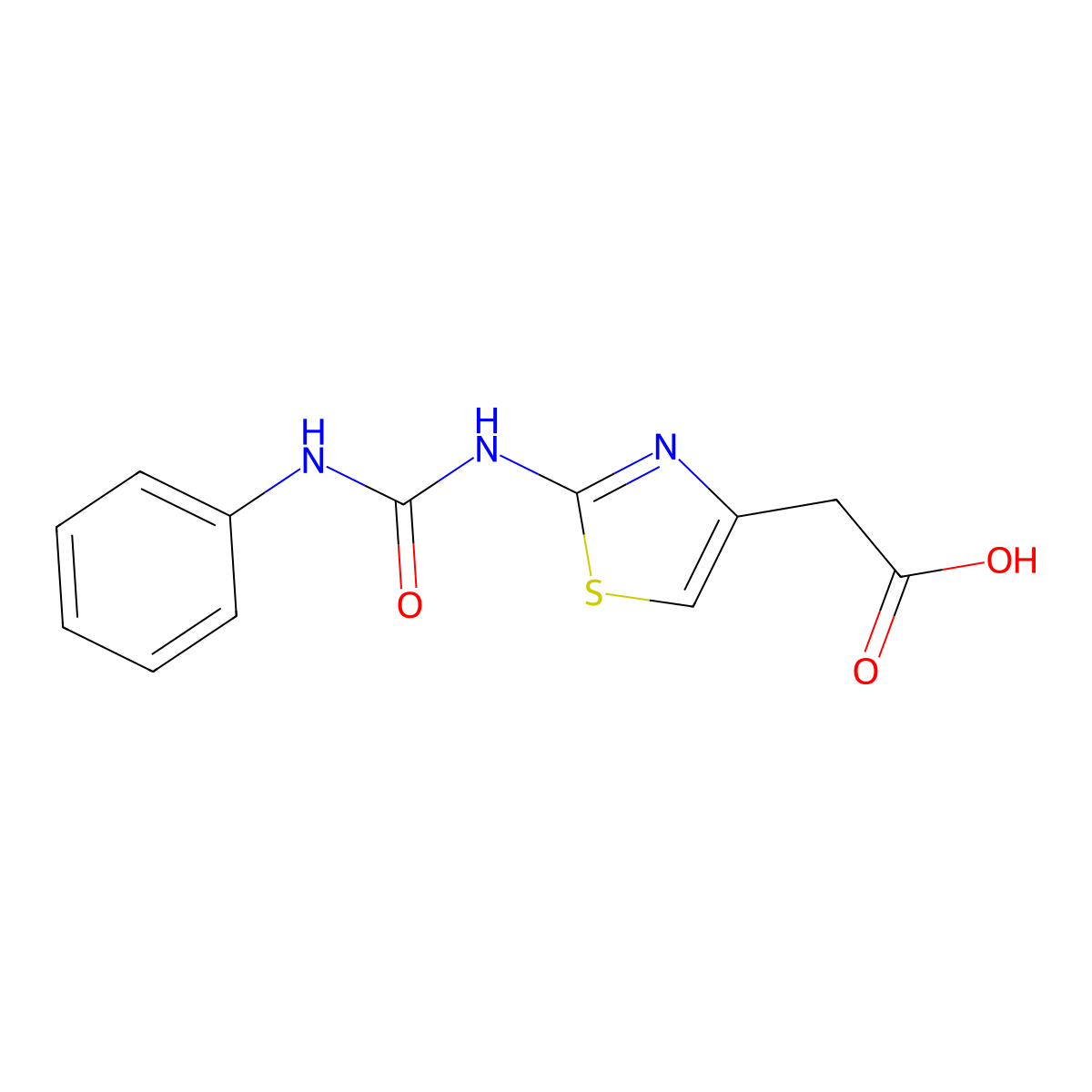 {2-[(Anilinocarbonyl)amino]-1,3-thiazol-4-yl}acetic acid molecular structure, CAS 401637-64-7