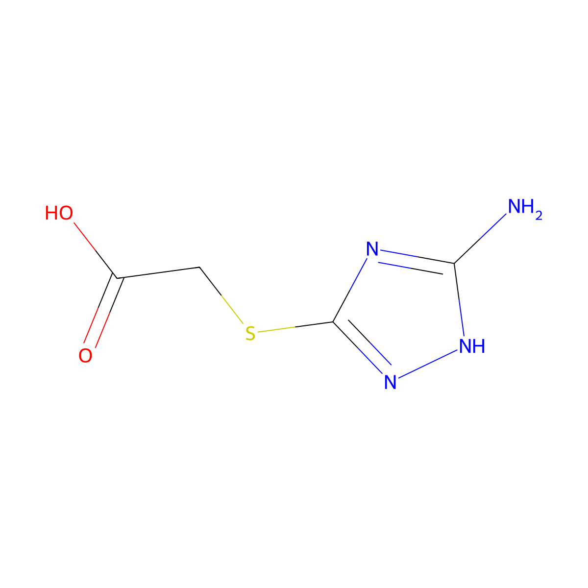 [(3-amino-1H-1,2,4-triazol-5-yl)thio]acetic acid molecular structure, CAS 401638-68-4