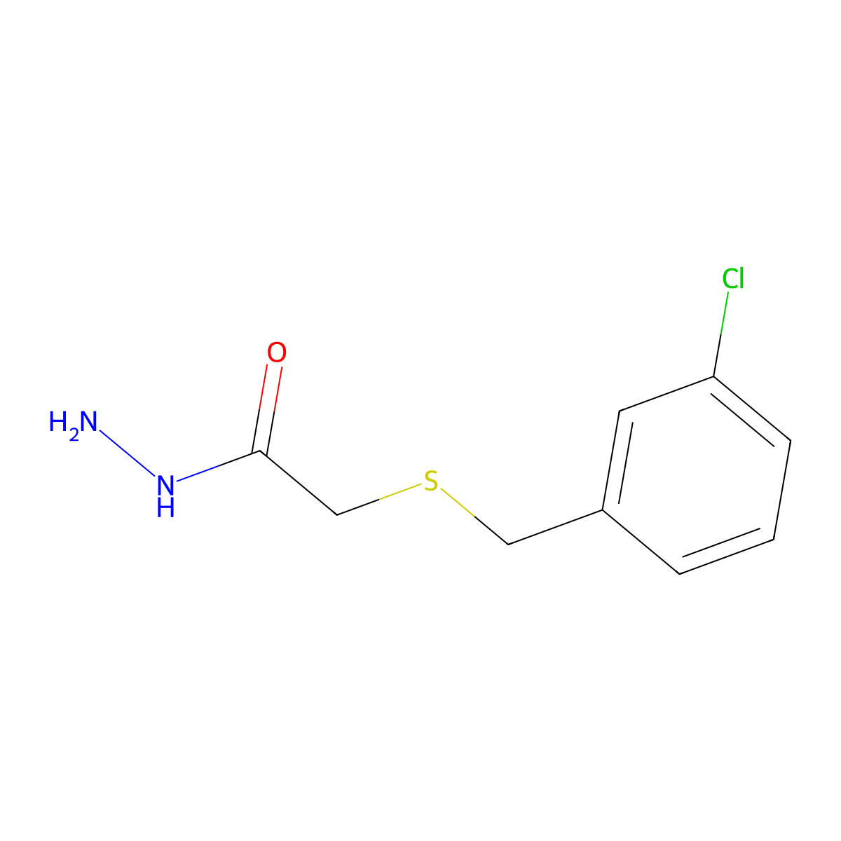 2-[(3-Chlorobenzyl)thio]acetohydrazide molecular structure, CAS 401639-40-5