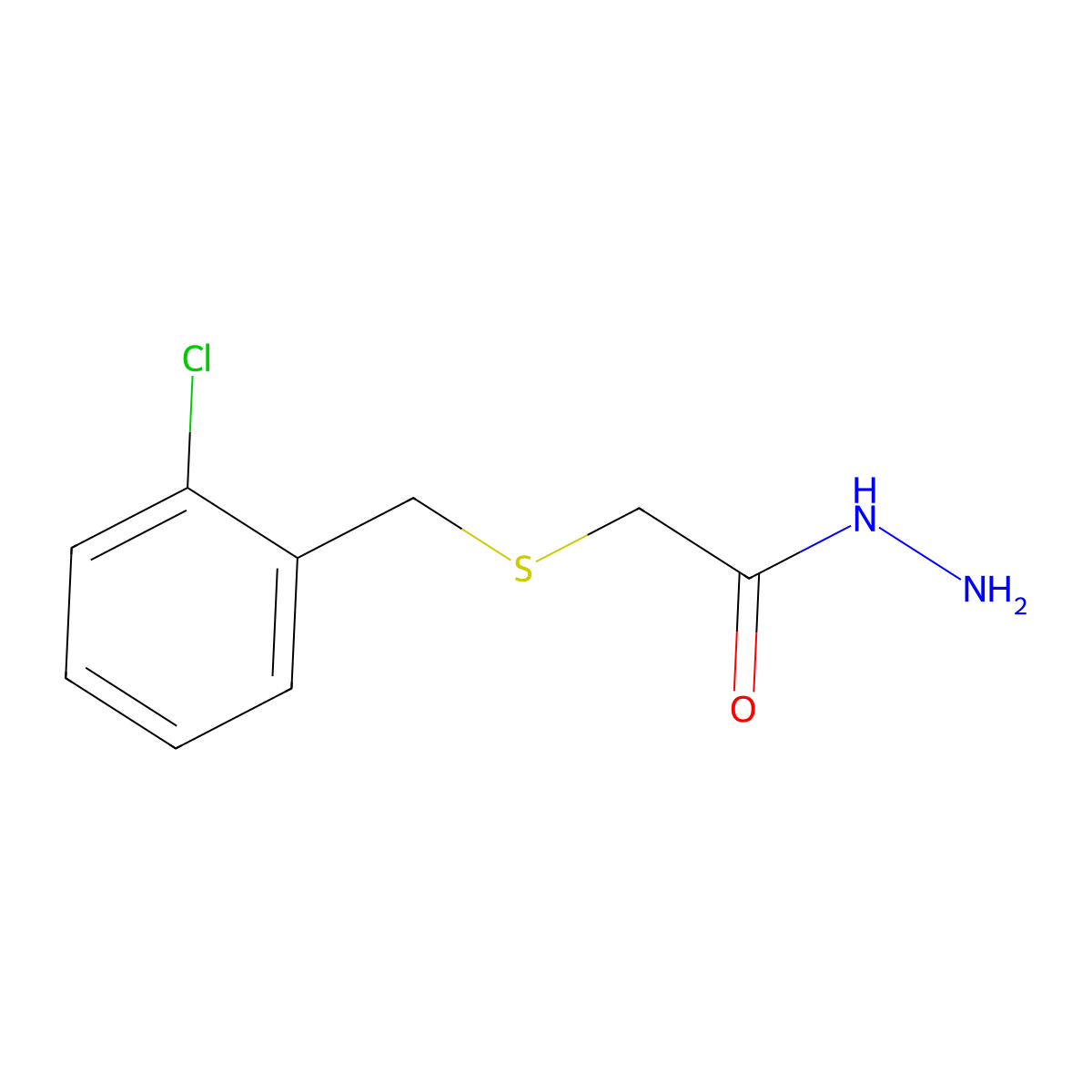 2-[(2-Chlorobenzyl)thio]acetohydrazide molecular structure, CAS 401639-42-7