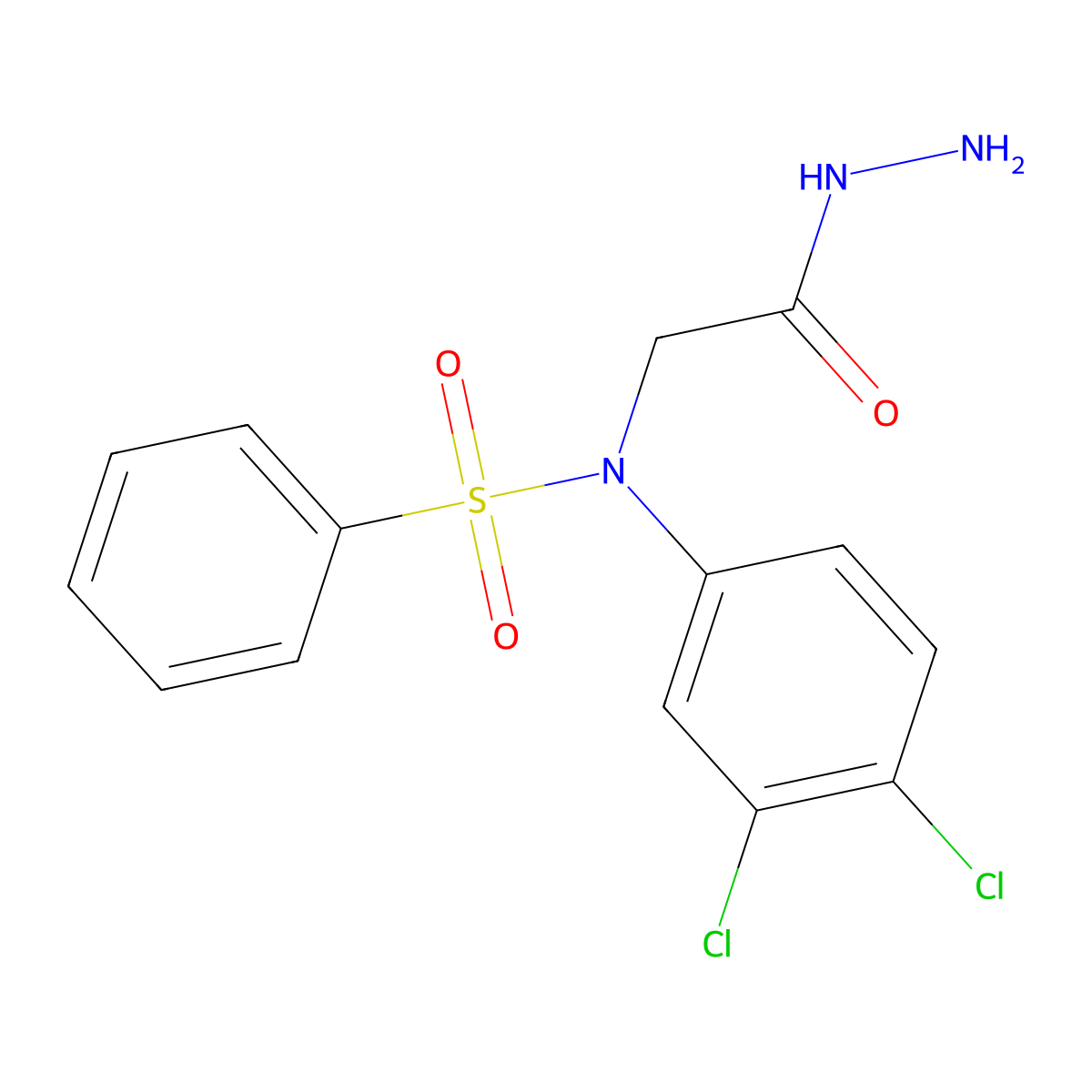 N-(3,4-dichlorophenyl)-N-(2-hydrazinyl-2-oxoethyl)benzenesulfonamide molecular structure, CAS 401639-44-9